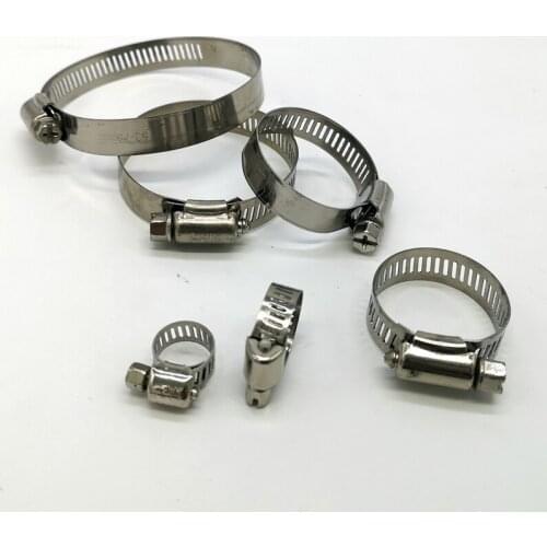 10pcs 8-29mm Hose Clamp Adjustable Drive Hose Clamp Optional Size for Air Hose Water Pipe Fuel Hose Silicone