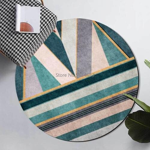 200cm Fashion Modern Nordic Emerald Gray Geometric Mosaic Living Room Bedroom Hanging Basket Chair Round Floor Mat Carpet
