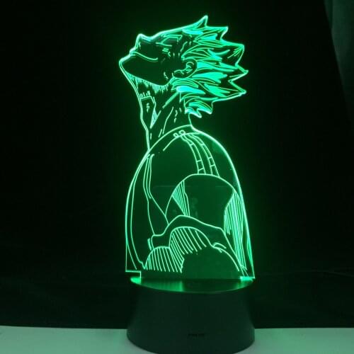 BOKUTO SMILING 3D Lamp Led Night Light ANIME LAMP HAIKYUU Japanese Manga Anime Comic Lamp Cartoon kids Birthday Drop Gift