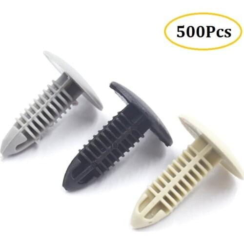 500Pcs Car Accessories 6mm Plastic Fastener Rivet For Auto Body Interior Trim Panel Retainer Clip