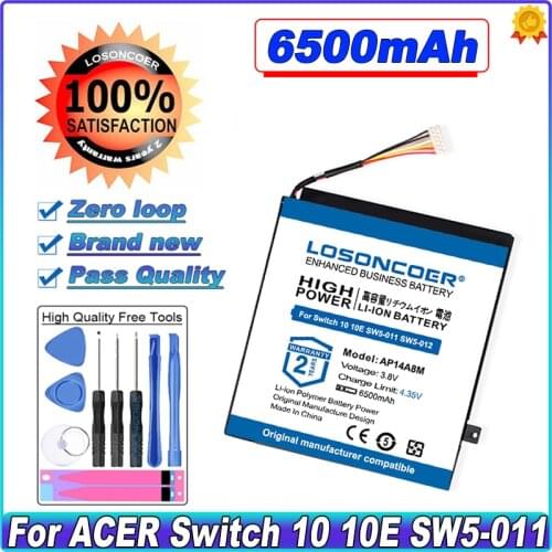6500mAh AP14A8M AP14A4M Laptop Battery For Acer Iconia Tab 10 Battery A3-A20 A3-A20FHD SW5-011 SW5-012 Batteries