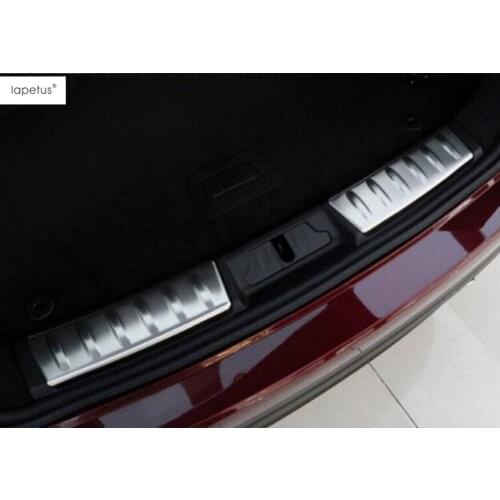 Lapetus Accessories Fit For Jaguar F-Pace 2017 - 2020 Stainless Steel Rear Bumper Protector Door Sill Plate Molding Cover Kit