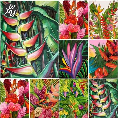 Full Square Drill Diamond Painting Leaves Mosaic Wall Art Full Square Diamond Embroidery Rich Color Home Family Decor Needlework