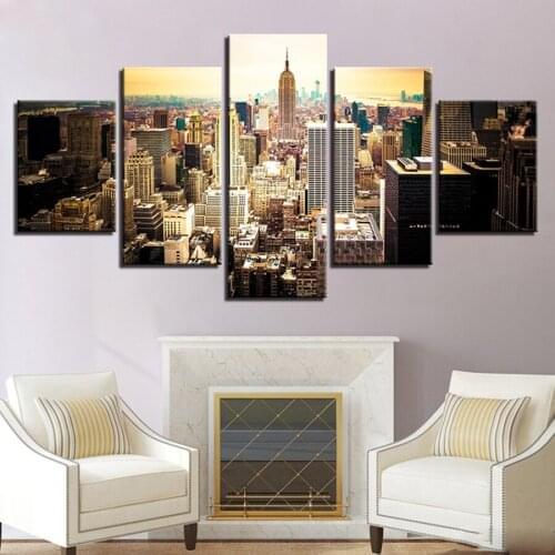 Diy Diamond Embroidery 5Pcs New York City Building Aerial View 5D Cross Stitch Mosaic Diamond Painting Full Square RoundZP-588