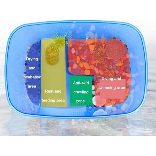 Red-eared Turtles Tortoise Tank with Roof Terrace Fishbowl Villa Home Plastics Special Tank for Turtle Raising