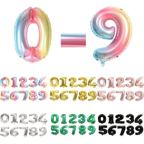 Large Foil Birthday Silver Gold Helium Number Balloon Holiday Wedding Party Decorations Kid Baby Shower Anniversary Air Globos