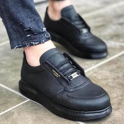 Knack High Outsole Casual Male Shoes 039 Black (Black Base) seasonal Casual Orthopedic Spring Summer 2021 Fashion Lace-Up Style