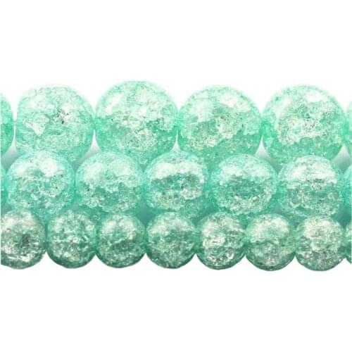 6/8/10mm Natural Green Cracked Crystal Stone Beads Round Loose Beads For Jewellery Making Diy Bracelet Necklace 15