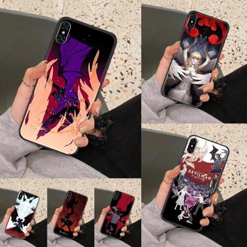 Anime DEVILMAN crybaby Phone Case Cover Hull For iphone 5 5s se 2 6 6s 7 8 12 mini plus X XS XR 11 PRO MAX black silicone