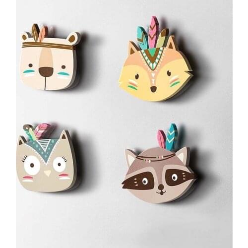 Nordic Style Kids Bedroom Decoration Cute Fox Bear Home Wall Ornaments Cartoon Baby Bed Tent Decor Newborn Photography Props