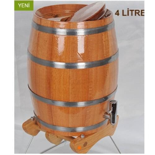 4 Liters Wooden Vertical Barrel For Beverage Serving and Storage