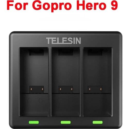 For GoPro HERO 9 Black Triple Channel Battery Charger with Type C Charging Cable 3-channel Battery Charger for Gopro Hero 9