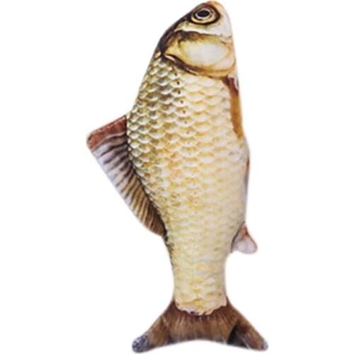 Pet Soft Plush 3D Fish Shape Cat Toy Interactive Gifts Fish Catnip Toys Stuffed Pillow Doll Simulation Fish Playing Toy Promotio