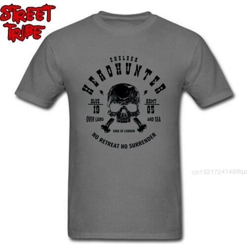 Classic Men T Shirt Chelsea Headhunter Custom TShirt 100% Cotton Skull Print Retro T-shirt Short Sleeve Fashionable Tops Tees