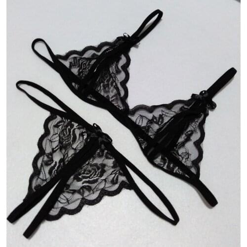 Sexy Lingerie Set Underwear Women G-string Panties Bralette Transparent Bra And Panty Set Dessous Plus Size Bras Femme Lenceria