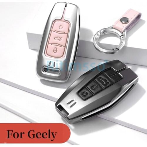 Leather Car Key Case Key Cover for Geely Atlas SUV Boyue Borui Coolray Emgrand NL3 EX7 X7 EC7 GX7 EC715 RV EC718 GT GE SC6 GC9