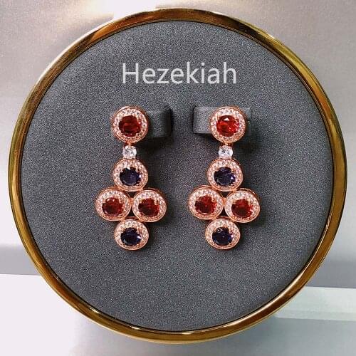 Hezekiah Round circle earrings high quality Aristocratic temperament ladies earrings Prom party earrings