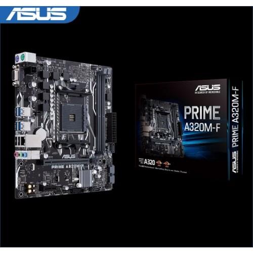 Asus PRIME A320M-F AMD AM4 uATX Motherboard DDR4 3200MHz SATA 6Gbps and USB 3.1 Gen 1 Desktop Mother board