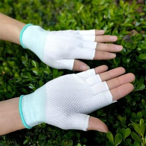 Cheap 1 Pair Half-Finger, Non-Slip Dew Two-Finger Nylon Thin Gloves Labor Insurance Gardening Driving Support Touch Screen
