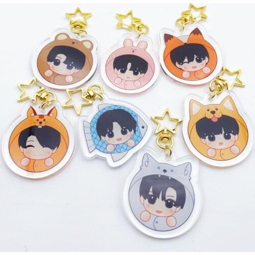 NO MOQ Holographic Epoxy Acrylic Charms Custom Round Acrylic Keychains