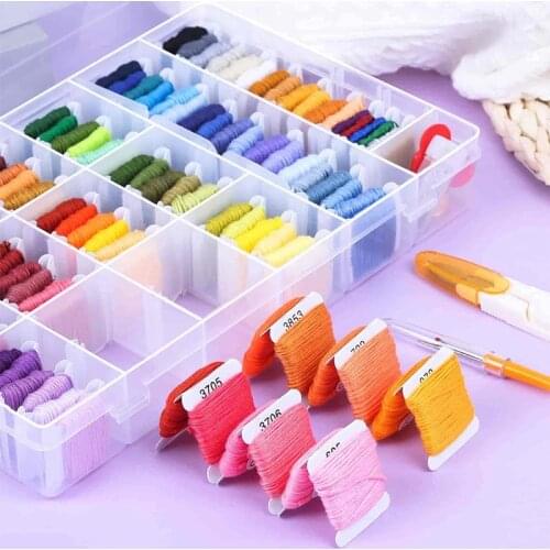 145Pcs Embroidery Floss with Storage Box 108 Colors Cross Stitch Threads String Kit for DIY Friendship Bracelet Making