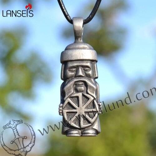 Lanseis10pc viking amulet necklace norse PAGAN SLAVIC IDOL, pendant slavic god sun wheel jewelry