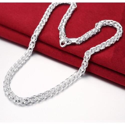 M925 Silver color Necklace for Men Women 6mm Wide Circle Circle Choker Circuit Long Choker Necklace