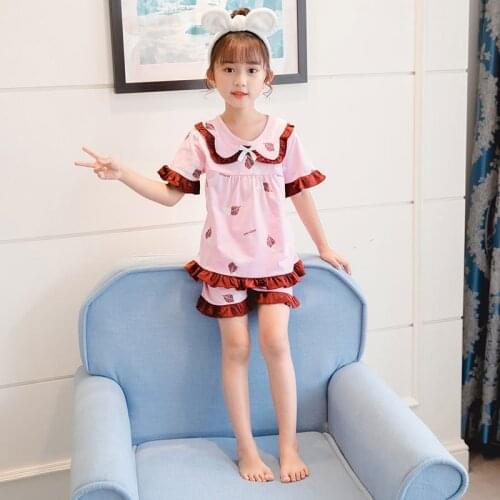 Girl Boys Pajamas Sets 2Pcs/Sets 2021 Stylish Spring Summer Cotton Nightwear Homewear Sleepwear Underwear Children Clothing