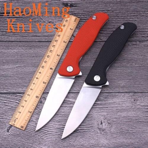 Outdoor survival practical hand tool D2 blade ABS plastic handle ball bearings flip tactical folding knives hunting camping gift