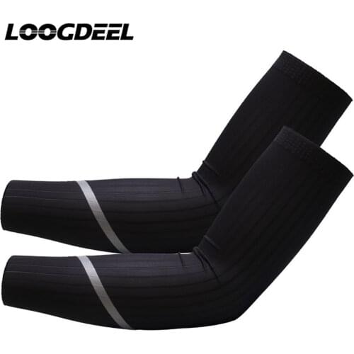 Loogdeel Professional Cycling Sleeves High-Brightness Reflective Sweat-absorbing Silicone Non-slip Cuffs Sports Arm Protection