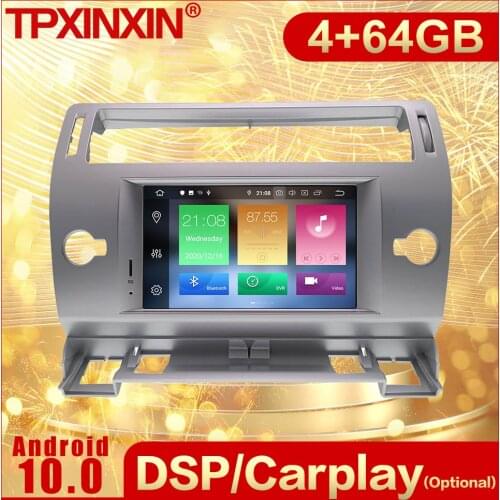 2 Din Carplay Android Radio Receiver For Citroen C4 Quatre Triumph 2004 2005 2006 2007 2008 2009 2010 2011 2012 GPS BT Head Unit