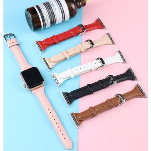 Leather Loop Strap For Apple Watch 38mm 42mm Bracelet belt for iwatch 40mm 44mm Leather Watch Band for apple watch Series 6 SE