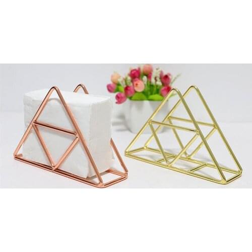Luxury Retro Triangle Napkin Holder Tissue Paper Rack Container Desktop Organzier Table Decoration For Hotel Restaurant