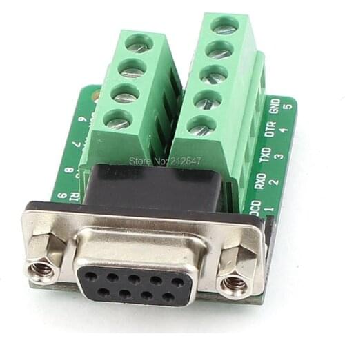 RS232 Serial DB9 Female Adapter to Terminal Connectors Signal Plate Module