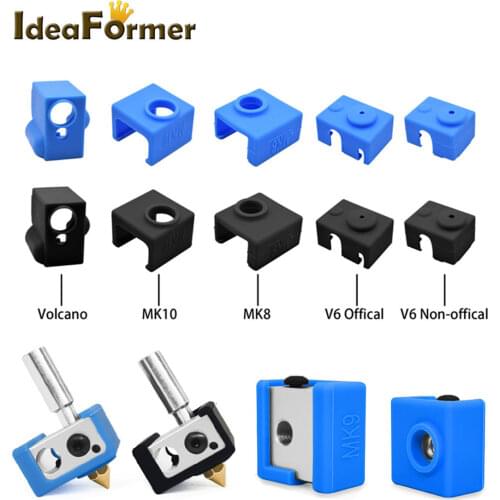 3D Printer V6/MK7 MK8 MK9/MK10/Volnaco Silicone Socks Heater Block Protective Silicone Insulation Cover For Hot End Heat Block