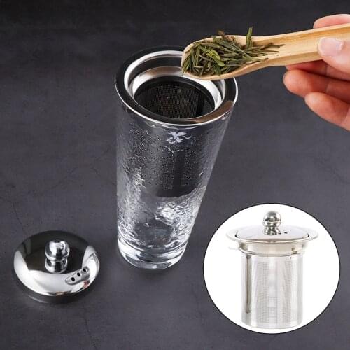 1pcs Tea Strainer Tea Infuser with Lid Stainless Steel filter Teapot Kettle Loose Leaf Fine Mesh Strainer Tea Filter