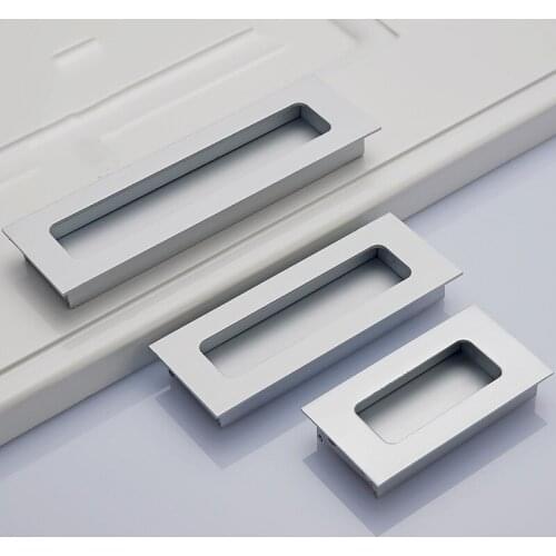 Zinc Alloy Modern Embed Knobs Kitchen Cabinet Cupboard Door Drawer Hidden Handles Wardrobe Hidden Pulls Furniture Hardwre