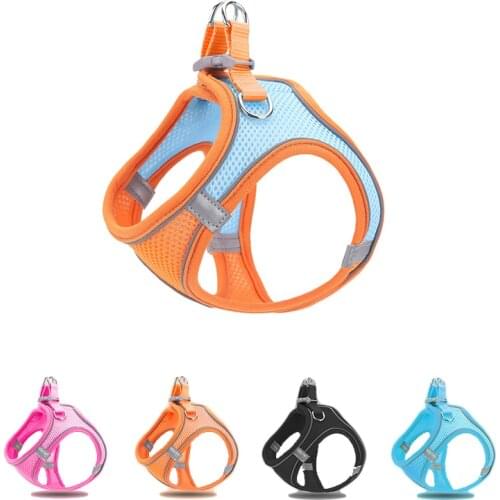 Reflective Dog Harness Soft Mesh Puppy Harness and Leash Set Cat Vest Harness for Small Medium Dogs accesorio para perro