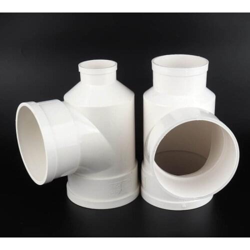 1pc 5.1/7.6cm PVC Bottle-Type Tee Connector Home Garden PVC Drain-pipe Fittings High Quality PVC Drain Connection