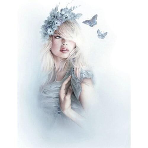 Butterfly & beauty Crafts Diamond Embroidery Diy Full Diamond Painting Kit for Square Drill Rhinestone Pasted Unfinished A6318R