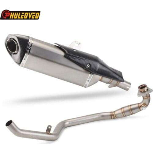 Motorcycle Exhaust Full System with Carbon Tip Muffler Escape Demper Link Pipe Carbon Shield Cover for Honda X-ADV 750 Exhaust