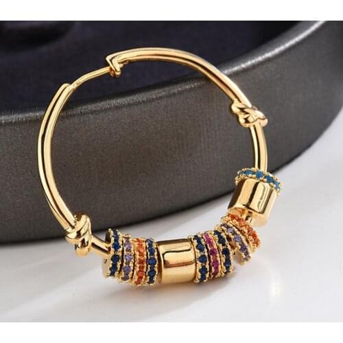 Zlxgirl jewelry womens high wedding stud earrings fashion Dubai Gold color copper earings mixed cubiz zirconia brincos gifts