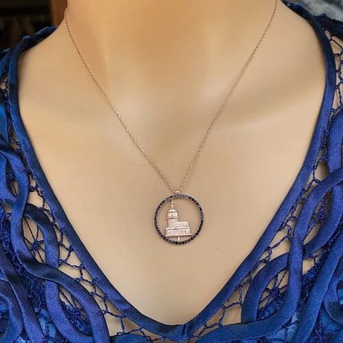 She Tower 925 Sterling Silver Necklace Women Girls Gift Jewelry Accessories Fashion Handmade Elegant Chain