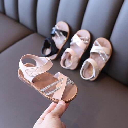1 2 3 5 6 Year ChildrenS Fashion Rhinestone 2021 Kids Summer Baby Shoes Girls Sandals For Toddler Dress Princess Beach Sandals