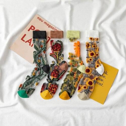 1 Pairs Arrivl Women Socks Funny Fruits Cute Happy Silicone Slip Invisible Cotton Sock 35-40 Printed Socking Christmas Gift