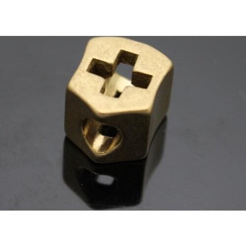 1PC Handmade Heart-shaped Cross-shaped Retro Brass Oxide EDC Paracord Beads Umbrella Rope Cord Lanyard Pendants Knife Beads