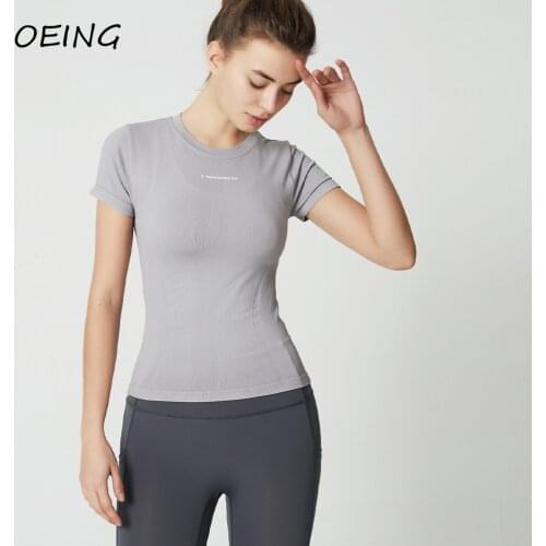 2021 Sport Wear Short Sleeve Tights Yoga Tops Dry Fit Workout Women Running Shirts