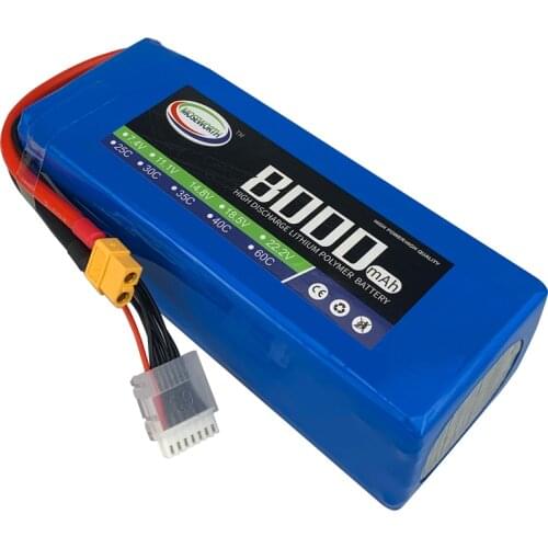 2S 3S 4S 6S For RC 8000mAh 25C 35C 7.4V 11.1V 14.8V 18.5V 22.2V RC LiPo Battery Quadcopter Helicopter Airplane Drone Aircraft