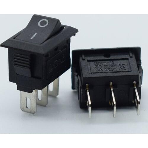 5pcs 3PIN ON/OFF black Rocker Switch 3A 250V Rocker switch Power switch