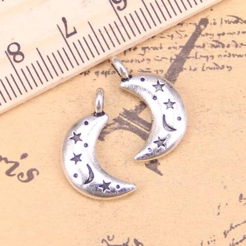 16pcs Charms moon star 20x13mm Antique Pendants,Vintage Tibetan Silver Jewelry,DIY for bracelet necklace